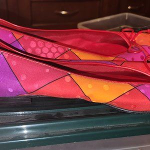 stuart weitzman vintage red, pink, and orange ballet flats sz10